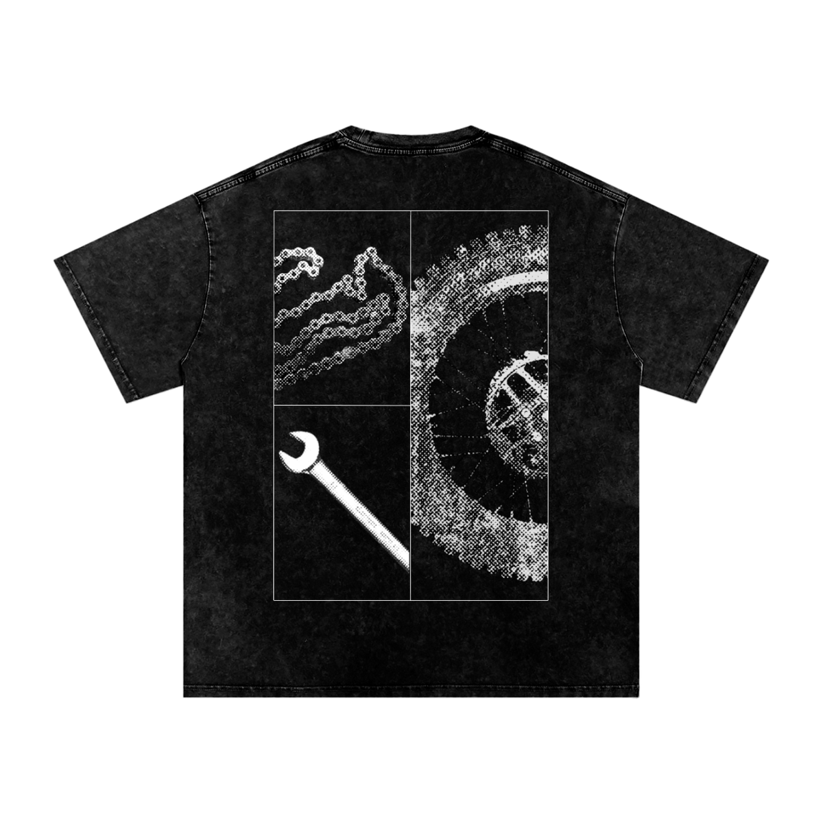 Chain Break customs snow washed baggy t