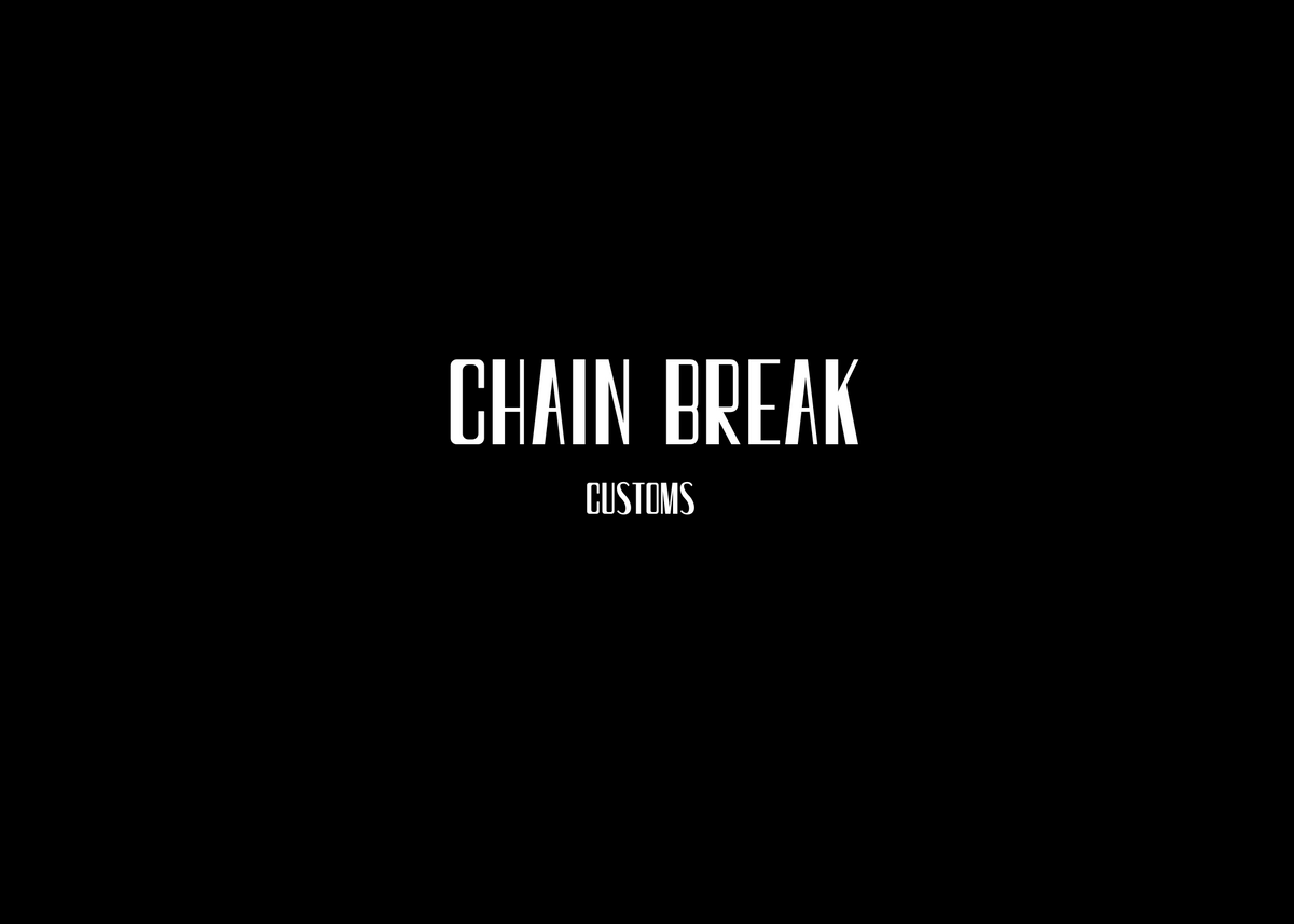 A black square graphic with centered white text reading 'CHAIN BREAK' and smaller text 'CUSTOMS' below it.